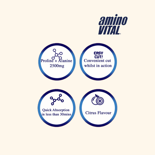 AminoVITAL 2500mg Proline Alanine Quick Absorption Citrus Flavour Japanese Energy Gel Benefits